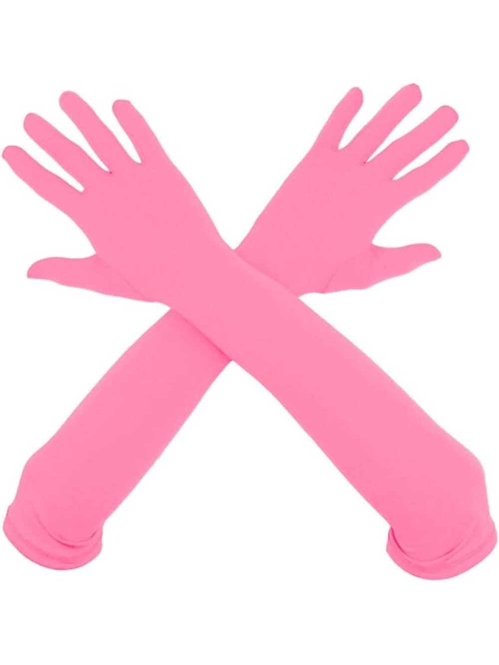 Women's Peach 18" Elbow Length Stretchy Costume Bridesmaids Spandex Gloves